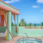 south beach, florida, view, scenic, ocean, vacation, travel, blue sky, water, architecture, sky, tropical, palm, nature, blue, summer, resort, colorful, skyline, tourism, hotel, luxury, hot tub