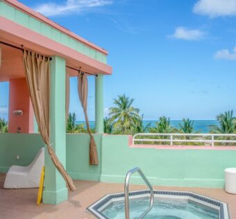 south beach, florida, view, scenic, ocean, vacation, travel, blue sky, water, architecture, sky, tropical, palm, nature, blue, summer, resort, colorful, skyline, tourism, hotel, luxury, hot tub